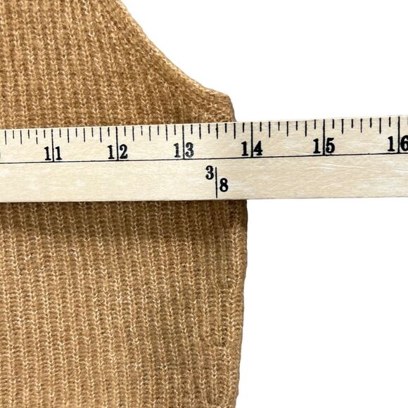 Everlane Crop Top Womens M Camel Tan Wool Yak Tank Square Neck Cozy Stretch NEW - Picture 4 of 11